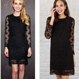 NWT Isabel Marant × H&M black lace mini dress.  Women's Size 10.